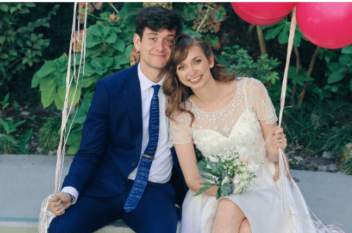 Lauren Lapkus And Husband On Their Wedding Day